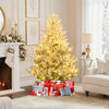 6/7/8 Feet Pre-Lit Artificial Christmas Tree Hinged Snow Flocked Xmas Tree-6 ft - Gallery View 1 of 10