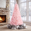 Unique 6ft pink artificial Christmas tree with 617 branch tips, ideal for creating a romantic holiday atmosphere at home.