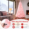 Pink 6ft artificial Christmas tree made of flame-retardant PVC material, perfect for festive home decoration.