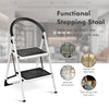 Folding step stool with iron frame and anti-slip pedals, ideal for reaching high places safely in home or office.