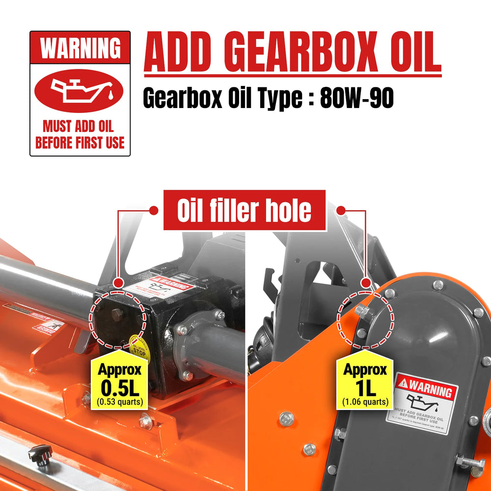 48 in Stone Burier Reverse Rotary Tiller,  3 Point Hitch Cat.1,  Chain Drive,  PTO Shaft Included with Slip Clutch,  20-45 HP,  RSB48