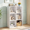 White 3-cube bookshelf with open storage for books and decor, featuring tool-free assembly for easy setup in any room.