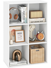 White 3-cube book shelf with open storage for books and decor, featuring tool-free assembly for easy setup in any room.