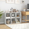 6 Cube Bookshelf with Back Guardrail for Living Room Bedroom-White - Gallery View 1 of 10