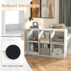 6-cube bookshelf in white with reinforced crossbar and non-slip foot pads, ideal for living room or bedroom storage.