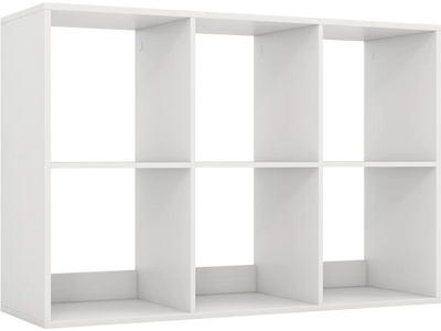 Costway 6 Cube Bookshelf Bookcase with Back Guardrail 931872456 New