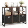 6 Cube Industrial Short Bookshelf with rustic brown finish features a sturdy 3 cm thick tabletop for durable support and style.