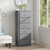 6 Drawers Chest Dresser Clothes Storage Bedroom Furniture Cabinet-Gray - Gallery View 1 of 9