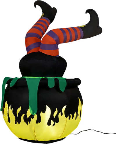 Costway 6' Animated Halloween Inflatable Kicking Witch w/ LED Light 14562983 New