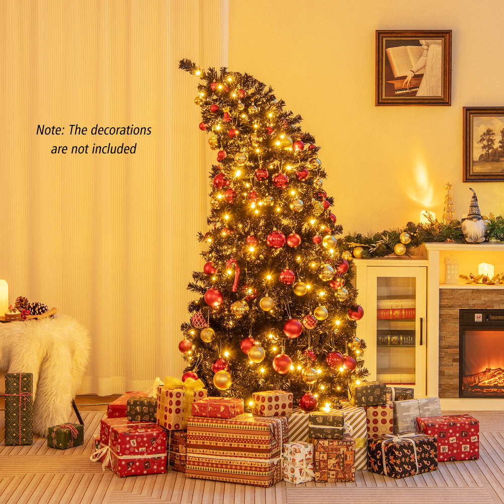 6/7 FT Artificial Christmas Tree with Bendable Top Section and Warm Light-6 FT - Gallery View 1 of 11