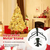 Upgraded metal stand for 6 ft artificial Xmas tree, featuring anti-slip foot pads to protect floors during setup.