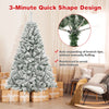 6-foot artificial Christmas tree with white flocking, 644 branch tips, and 300 warm white LED lights for festive decor.