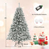 6ft artificial Christmas tree with white flocking, 644 branch tips, and warm white LED lights for festive decoration.