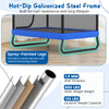Hot-dip galvanized steel frame of the 6 FT kids trampoline with swing, featuring spray-painted legs for enhanced.