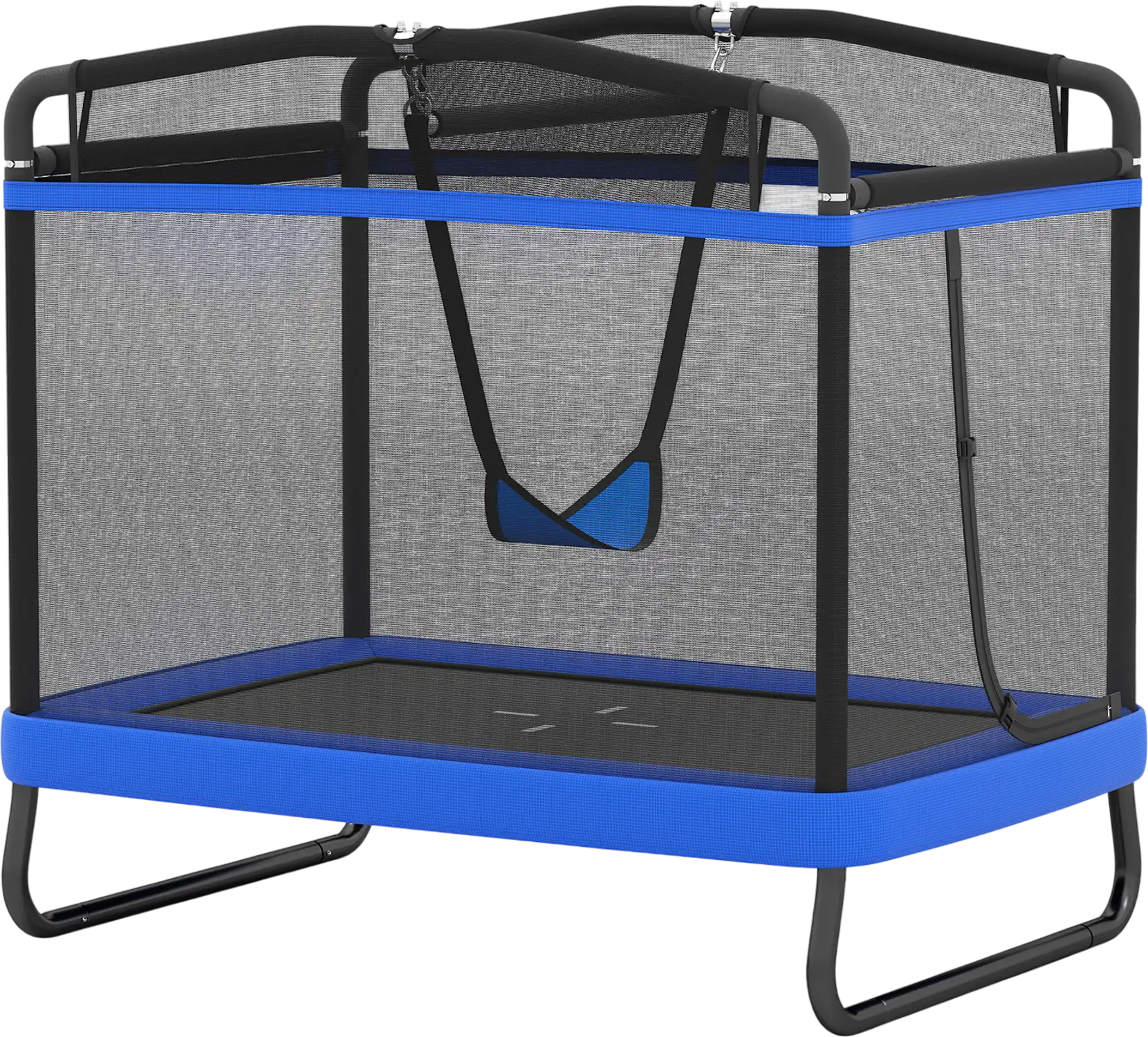 Costway 6' Kids Rectangle Trampoline with Swing & Horizontal Bar 718239456 New