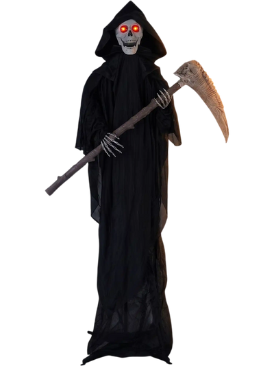 Costway 6' Lifelike Grim Reaper Halloween Decoration with Scythe Sound 95823592 New