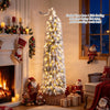 6 FT Pre-Lit Artificial Christmas Tree with Bendable Top and 140 Warm White LED Lights - Gallery View 1 of 10