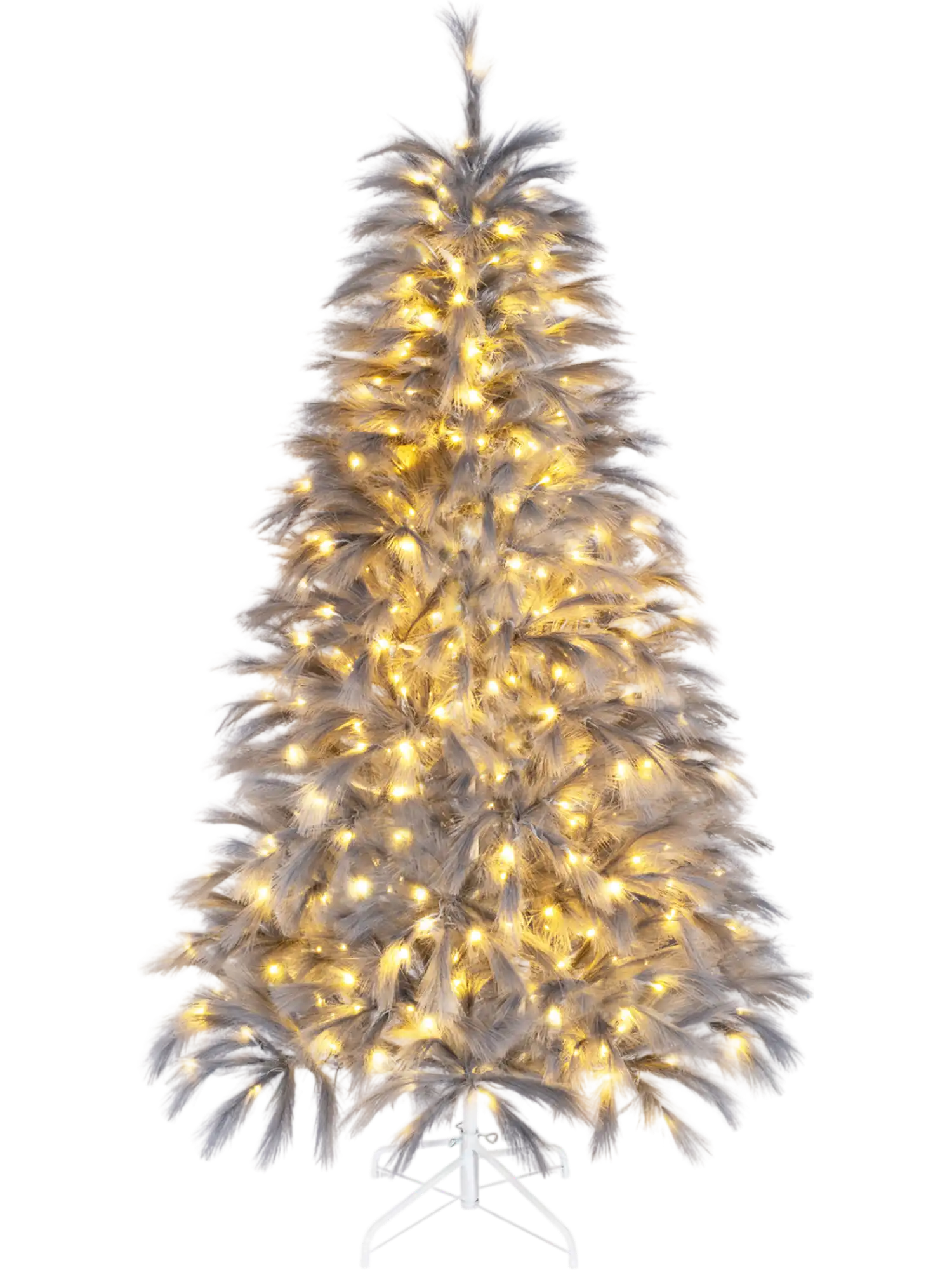 Costway 6/7' Pre-Lit Christmas Tree Feather-Inspired Branch Tips 99209853 New