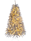 6 FT pre-lit Christmas tree with lush feather-inspired branch tips and warm white LED lights for elegant holiday ambiance.