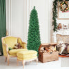 5/6/7/8 FT Pre-Lit Christmas Pencil Tree with Colorful Fiber Optics Green-6 ft - Gallery View 1 of 10