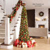 6 FT pre-lit pencil Christmas tree with 180 warm white LED lights, perfect for small spaces and festive holiday decor.