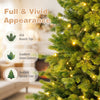Full view of a 6/7.5 FT pre-lit artificial Christmas tree with 434 branch tips and warm white LED lights for festive decor.