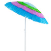 Colorful 6 FT tiki thatched patio beach umbrella with push button tilt, perfect for sun protection at the beach or.