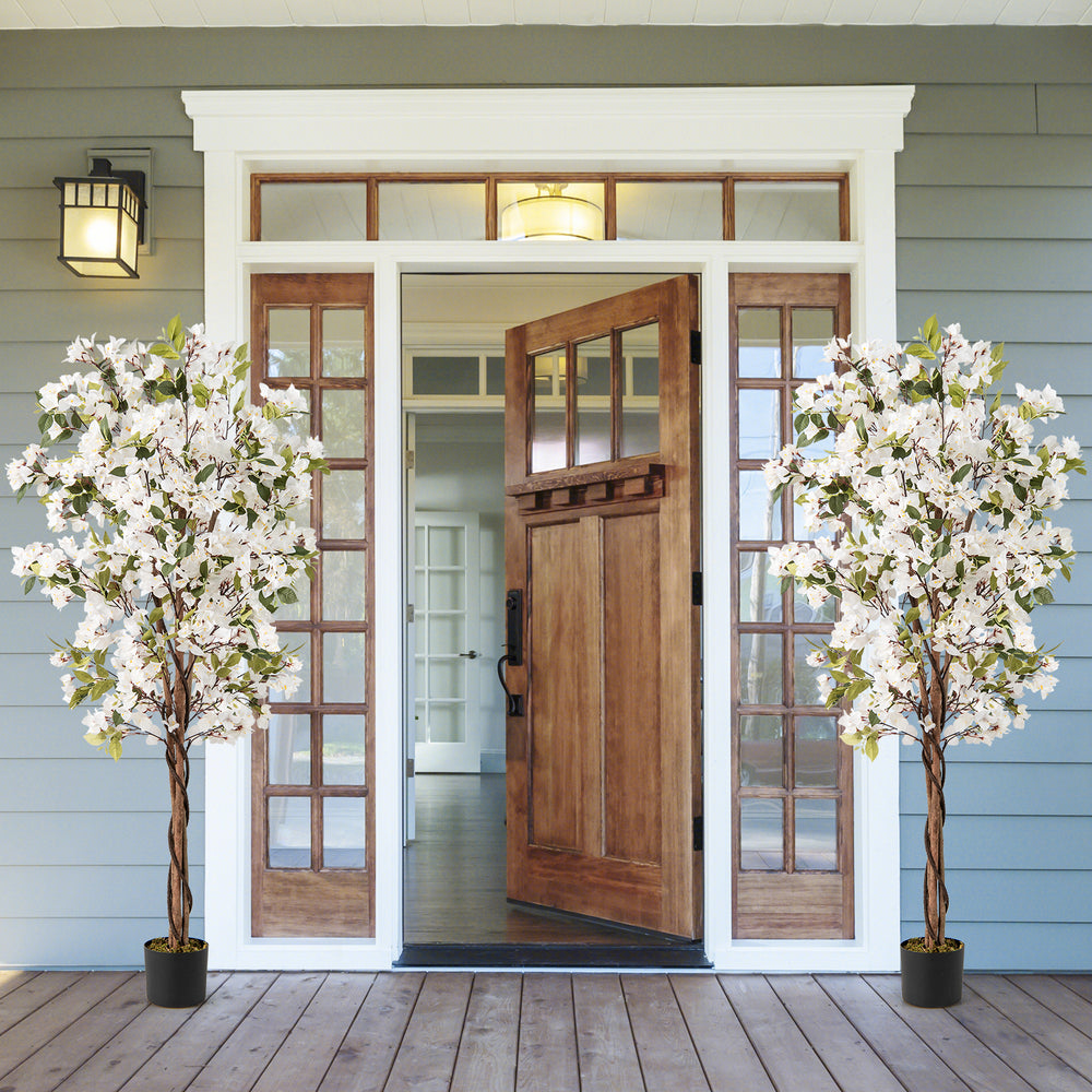 6 Feet Artificial Bougainvillea Tree with 910 White Flowers-1 Pieces - Gallery View 1 of 8