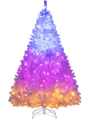 6 feet artificial Christmas tree with dual lighting colors and 11 modes, featuring a hinged design for easy setup.