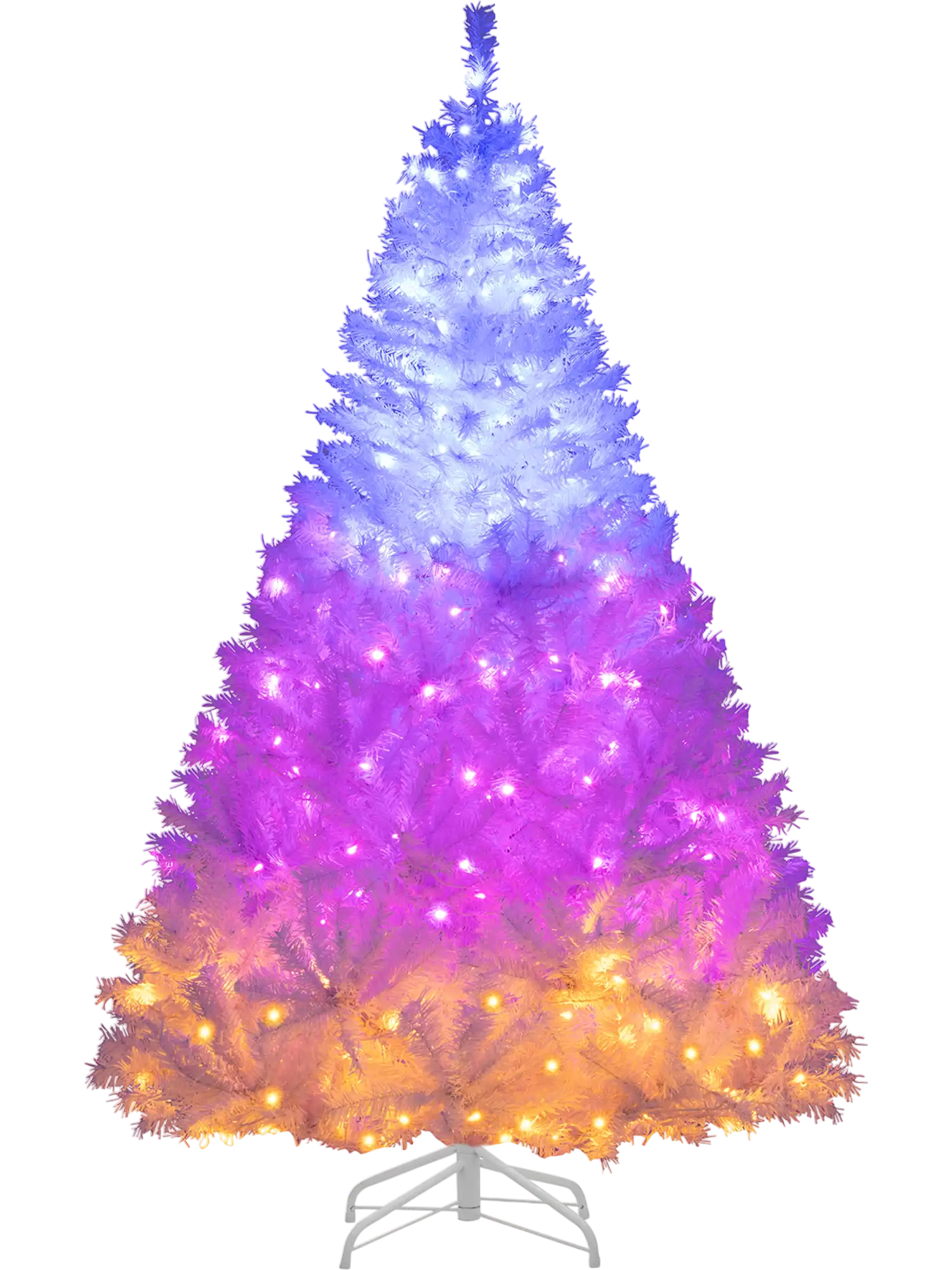 Costway 6/7' Artificial Pre-Lit Christmas Tree 11 Lighting Modes 42921729 New