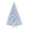 6-foot all-white artificial Christmas tree with hinged branches and 280 LED lights, perfect for elegant holiday decor.