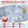 Close-up of the 6 feet all-white artificial Christmas tree with 1000 branch tips, showcasing its fireproof PVC material.