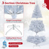 3-section 6 feet artificial Christmas tree with hinged connections, folding metal stand, and 280 LED lights for easy.