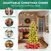 6 feet artificial Christmas tree with warm white LED lights, showcasing a charming design with natural pine cones and.