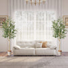 Artificial olive tree with 1264 leaves and 72 fruits in a cement pot, ideal for indoor and outdoor decoration.