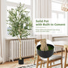 6 feet artificial olive tree with 1264 leaves in a solid cement pot, perfect for indoor or outdoor decoration.