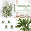 6 feet artificial olive tree with 1264 silk leaves and 72 fruits in a cement pot, perfect for indoor and outdoor decor.