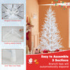 6 feet artificial Xmas tree with 383 PE branch tips and 300 LED lights, featuring hinged connections for easy assembly.