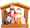 6 Feet Christmas Inflatables Nativity Scene Outdoor Decoration with Built-in LED Lights