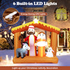 Christmas inflatable nativity scene with 6 built-in LED lights, made of weather-resistant polyester for outdoor.