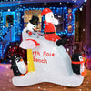 6-foot Christmas inflatable featuring Santa, penguins, and snowman on an ice slide, perfect for festive outdoor decor.