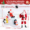 6 ft inflatable Christmas decoration featuring Santa and penguins on an ice slide, perfect for outdoor festive displays.