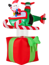 6 Feet Christmas Inflatables Blowup Santa Flying Airplane with with 3 LED Lights and Built-In Blower