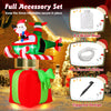 6 feet Christmas inflatable featuring Santa in a helicopter, with LED lights and accessories for secure outdoor display.