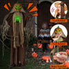Life-sized 6 feet Halloween animatronics ghost pumpkin with glowing ribs, sound-activated, and moving head for spooky.