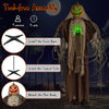 Life-sized 6 feet Halloween animatronics ghost pumpkin with glowing ribs, moving head, and tool-free assembly for.