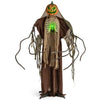 6 Feet Halloween Animatronics Light Up Talking Ghost Pumpkin with Glowing Ribs and Moving Head