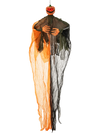 6 Feet Hanging Pumpkin Ghost with Red Glowing Eyes and Bendable Arms