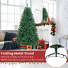 6 feet hinged artificial Christmas tree with solid metal stand, featuring 1355 branch tips for a lush, vibrant look.
