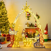 Lighted nativity scene featuring Mary, Joseph, and Baby Jesus with 240 warm white LEDs for festive indoor decoration.